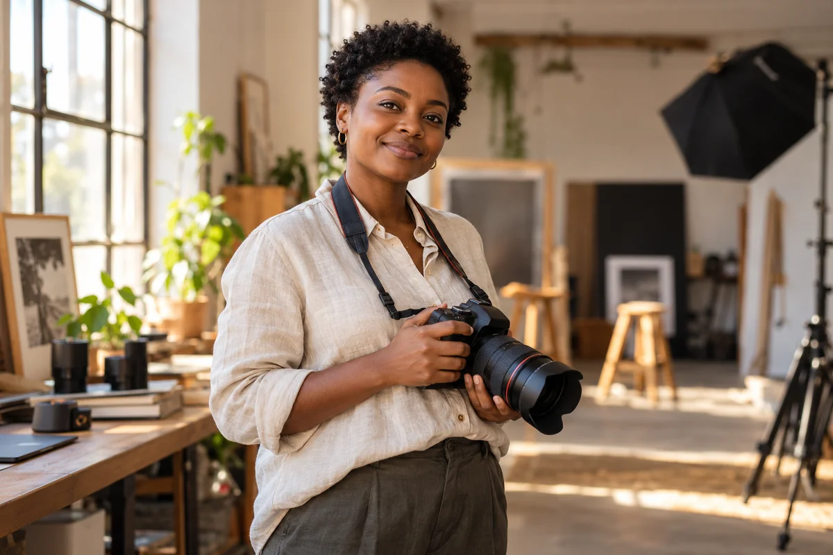 An independent photographer ready for her next project